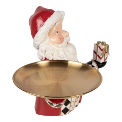 Clayre & Eef Weihnachtsdekorationsfigur Weihnachtsmann 35x22x25 cm Rot Kunststoff