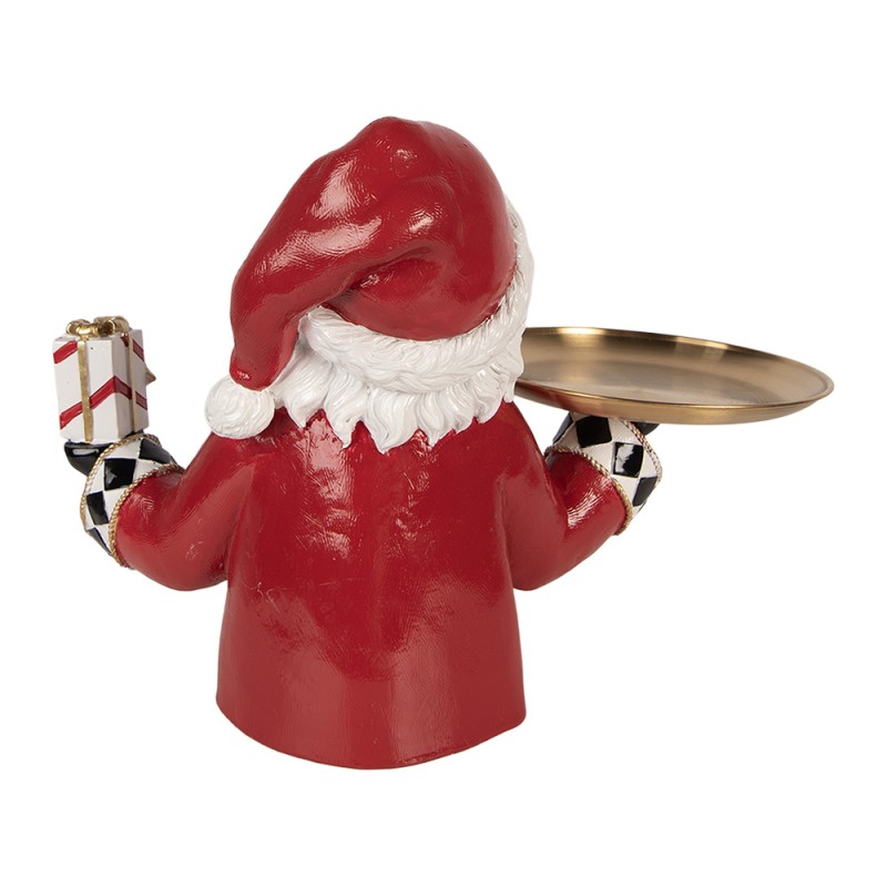 Clayre & Eef Weihnachtsdekorationsfigur Weihnachtsmann 35x22x25 cm Rot Kunststoff
