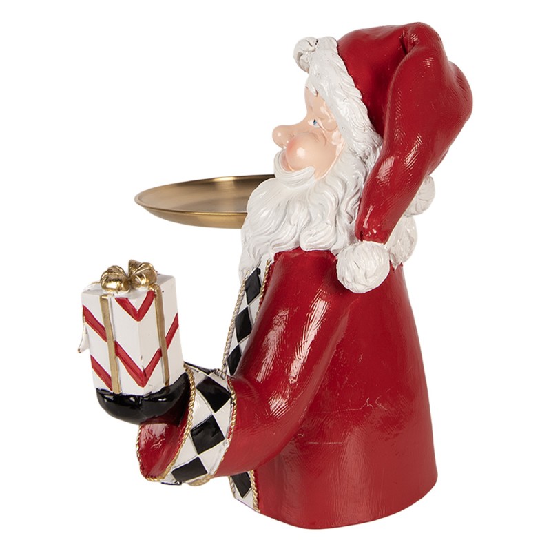 Clayre & Eef Weihnachtsdekorationsfigur Weihnachtsmann 35x22x25 cm Rot Kunststoff