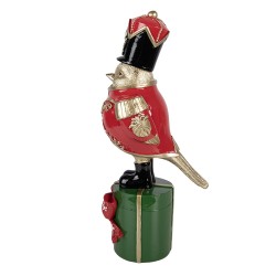 Clayre & Eef Statuetta decorativa di Natale Uccello 11x13x30 cm Color oro Plastica