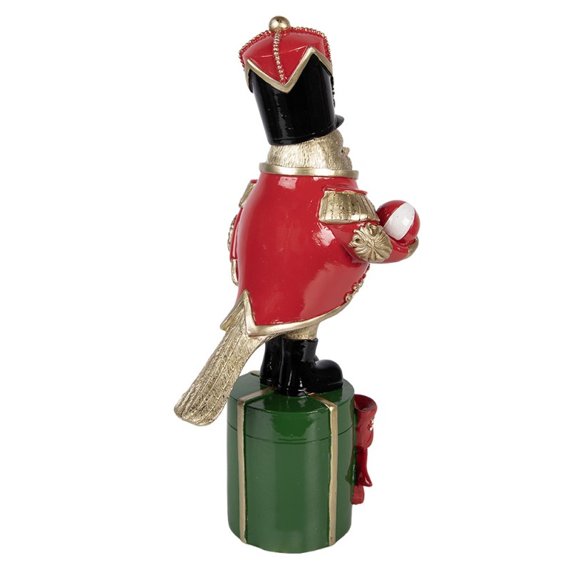 Clayre & Eef Statuetta decorativa di Natale Uccello 11x13x30 cm Color oro Plastica