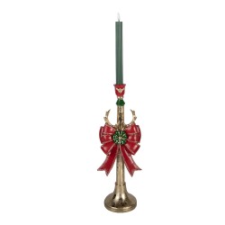 Clayre & Eef Candle holder 15x12x45 cm Gold colored Plastic
