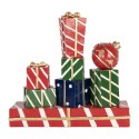Clayre & Eef Kerstdecoratie Beeld Cadeau 21x7x21 cm Rood Kunststof