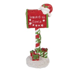 Clayre & Eef Statuetta decorativa di Natale Buca delle lettere 8x6x17 cm Rosso Plastica