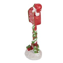 Clayre & Eef Statuetta decorativa di Natale Buca delle lettere 8x6x17 cm Rosso Plastica