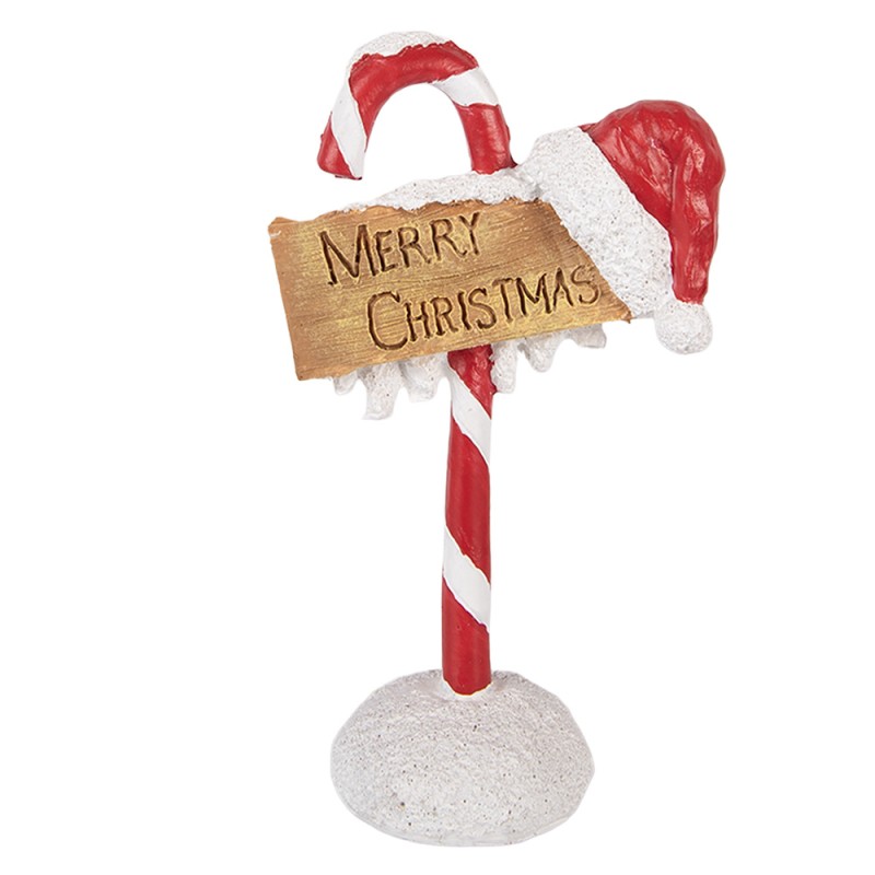 Clayre & Eef Christmas Decoration Figurine Candy Cane 10x6x17 cm Red Plastic