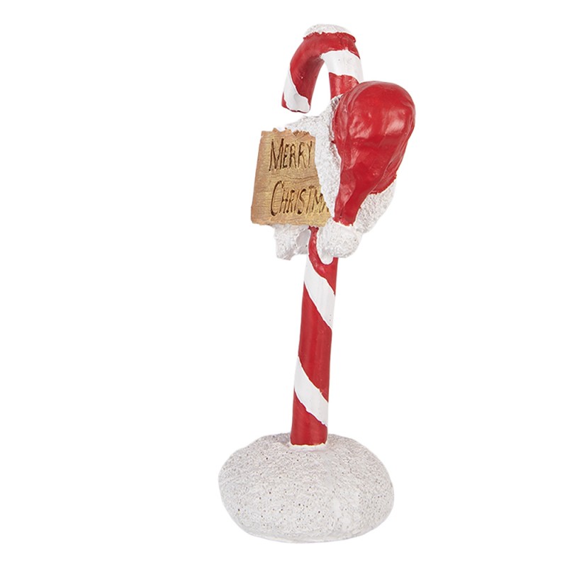 Clayre & Eef Christmas Decoration Figurine Candy Cane 10x6x17 cm Red Plastic