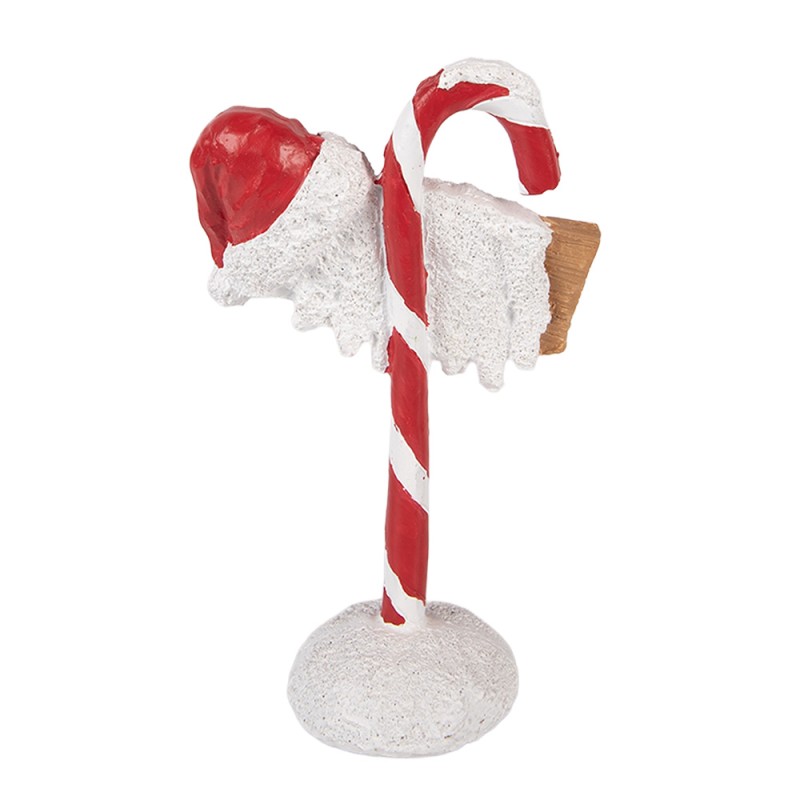 Clayre & Eef Christmas Decoration Figurine Candy Cane 10x6x17 cm Red Plastic