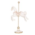 Clayre & Eef Weihnachtsdekorationsfigur Pferd 8x4x13 cm Weiß Kunststoff
