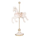 Clayre & Eef Weihnachtsdekorationsfigur Pferd 8x4x13 cm Weiß Kunststoff