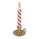 Clayre & Eef Weihnachtsdekorationsfigur Kerzenständer 12x11x26 cm Goldfarbig Kunststoff