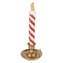 Clayre & Eef Weihnachtsdekorationsfigur Kerzenständer 12x11x26 cm Goldfarbig Kunststoff