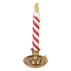 Clayre & Eef Weihnachtsdekorationsfigur Kerzenständer 12x11x26 cm Goldfarbig Kunststoff