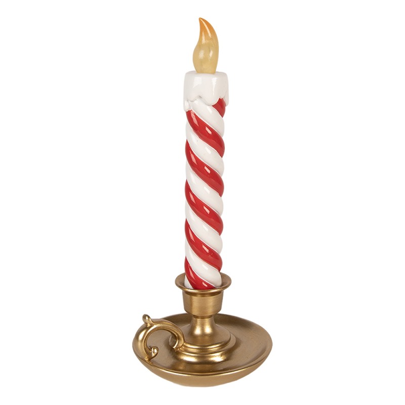 Clayre & Eef Weihnachtsdekorationsfigur Kerzenständer 12x11x26 cm Goldfarbig Kunststoff