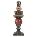 Clayre & Eef Weihnachtsdekorationsfigur Nussknacker 10x9x29 cm Rot Kunststoff