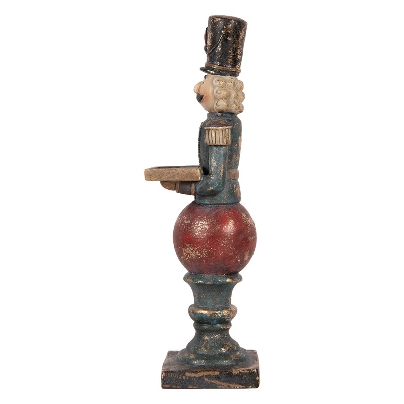 Clayre & Eef Weihnachtsdekorationsfigur Nussknacker 10x9x29 cm Rot Kunststoff