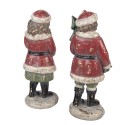 Clayre & Eef Kerstdecoratie Beeld Kinderen 9x7x22 / 8x8x22 cm Rood Kunststof
