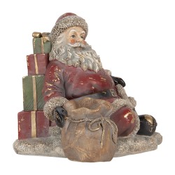 Clayre & Eef Statuetta decorativa di Natale Babbo Natale 23x19x19 cm Rosso Plastica