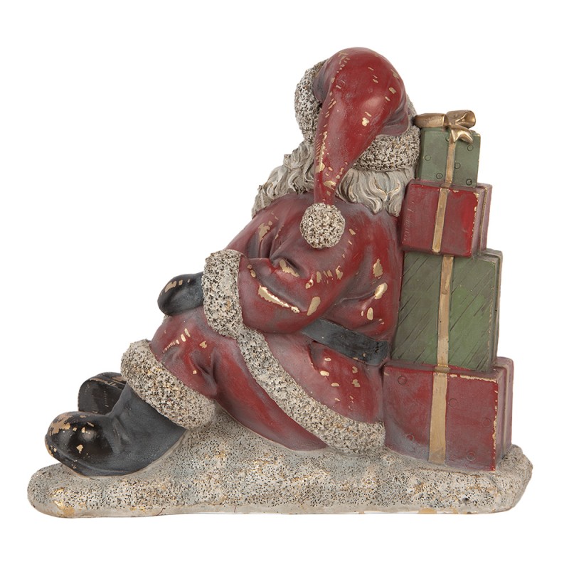 Clayre & Eef Statuetta decorativa di Natale Babbo Natale 23x19x19 cm Rosso Plastica