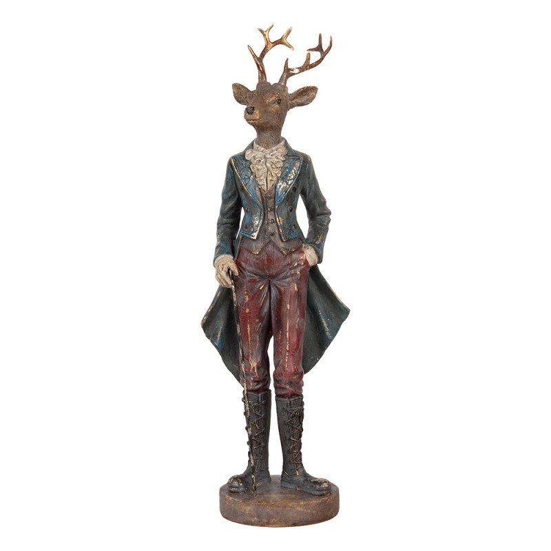 Clayre & Eef Statuetta decorativa Cervo 13x12x42 cm Marrone Plastica