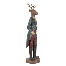 Clayre & Eef Statuetta decorativa Cervo 13x12x42 cm Marrone Plastica