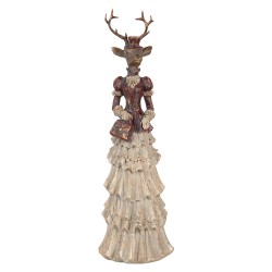 Clayre & Eef Dekorationsfigur Hirsch 13x11x41 cm Braun Kunststoff