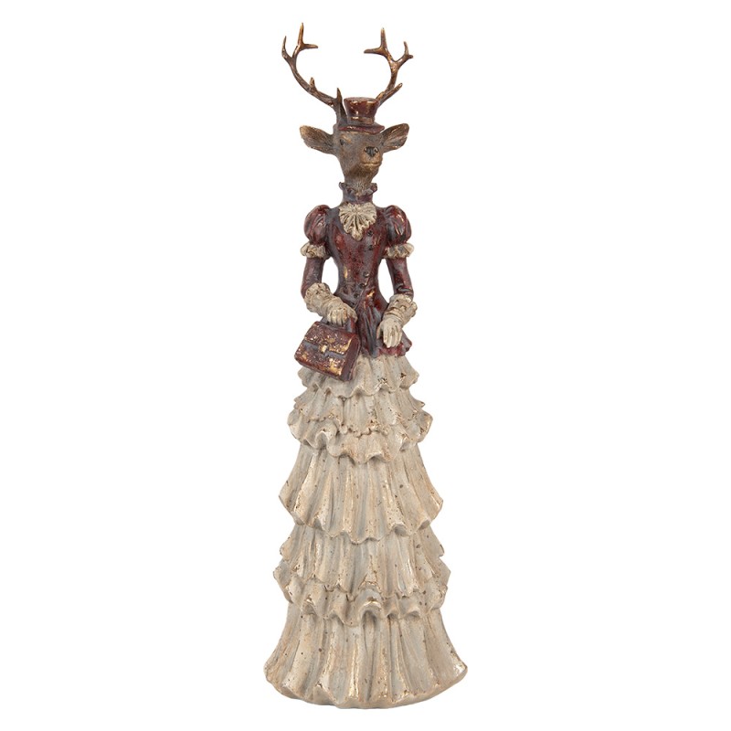 Clayre & Eef Dekorationsfigur Hirsch 13x11x41 cm Braun Kunststoff