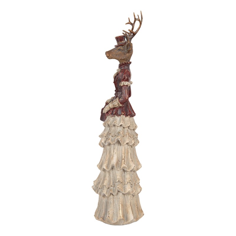 Clayre & Eef Dekorationsfigur Hirsch 13x11x41 cm Braun Kunststoff
