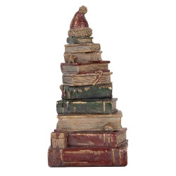 Clayre & Eef Dekorationsfigur Bücher 13x10x26 cm Rot Kunststoff