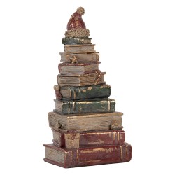 Clayre & Eef Dekorationsfigur Bücher 13x10x26 cm Rot Kunststoff