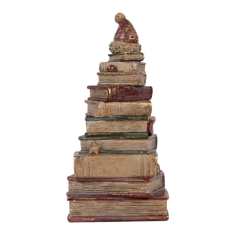 Clayre & Eef Dekorationsfigur Bücher 13x10x26 cm Rot Kunststoff