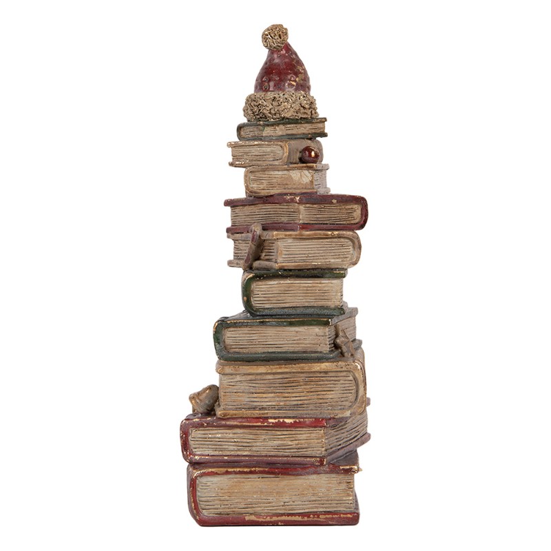 Clayre & Eef Dekorationsfigur Bücher 13x10x26 cm Rot Kunststoff