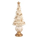 Clayre & Eef Weihnachtsdekorationsfigur Weihnachtsbaum Ø 13x32 cm Weiß Kunststoff