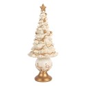Clayre & Eef Weihnachtsdekorationsfigur Weihnachtsbaum Ø 13x32 cm Weiß Kunststoff