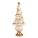 Clayre & Eef Weihnachtsdekorationsfigur Weihnachtsbaum Ø 13x32 cm Weiß Kunststoff