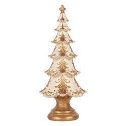 Clayre & Eef Weihnachtsdekorationsfigur Weihnachtsbaum Ø 13x30 cm Weiß Kunststoff