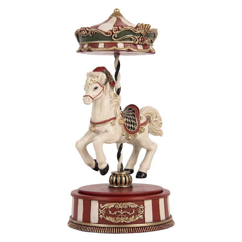 Clayre & Eef Carillon Cavallo Ø 12x24 cm Beige Plastica
