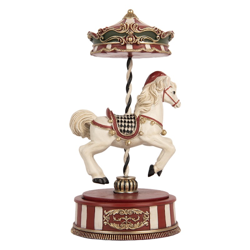 Clayre & Eef Carillon Cavallo Ø 12x24 cm Beige Plastica