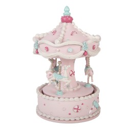 Clayre & Eef Carillon Giostra Ø 12x19 cm Rosa Plastica
