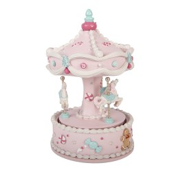 Clayre & Eef Carillon Giostra Ø 12x19 cm Rosa Plastica