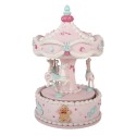 Clayre & Eef Carillon Giostra Ø 12x19 cm Rosa Plastica