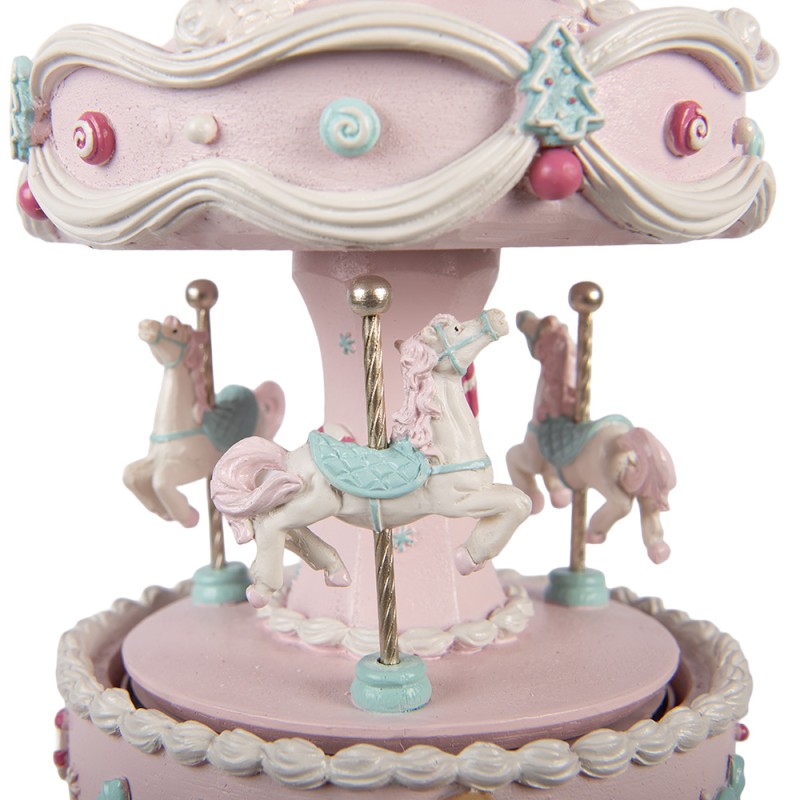 Clayre & Eef Carillon Giostra Ø 12x19 cm Rosa Plastica
