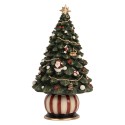Clayre & Eef Musikbox Weihnachtsbaum Ø 13x23 cm Grün Kunststoff