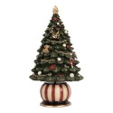 Clayre & Eef Musikbox Weihnachtsbaum Ø 13x23 cm Grün Kunststoff