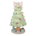 Clayre & Eef Boîte à musique Sapin de Noël Ø 13x23 cm Vert Plastique