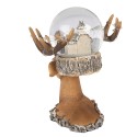 Clayre & Eef Sneeuwbol Hert 18x20x23 cm / 2xAAA Bruin Kunststof