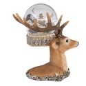 Clayre & Eef Sneeuwbol Hert 18x20x23 cm / 2xAAA Bruin Kunststof