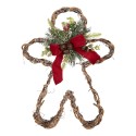 Clayre & Eef Christmas Decoration with LED Lighting Gingerbread man 50x8x41 cm / 3xAA Brown Rattan