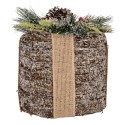 Clayre & Eef Decorazione natalizia con illuminazione a LED Regalo Ø 20x25 cm / 3xAA Marrone Rattan