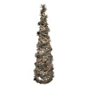 Clayre & Eef Weihnachtsdekoration mit LED-Beleuchtung Weihnachtsbaum Ø 15x41 cm / 2xAA Grün Rattan